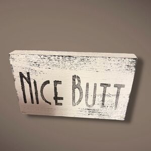 Rustic White and Black Decorative Sign